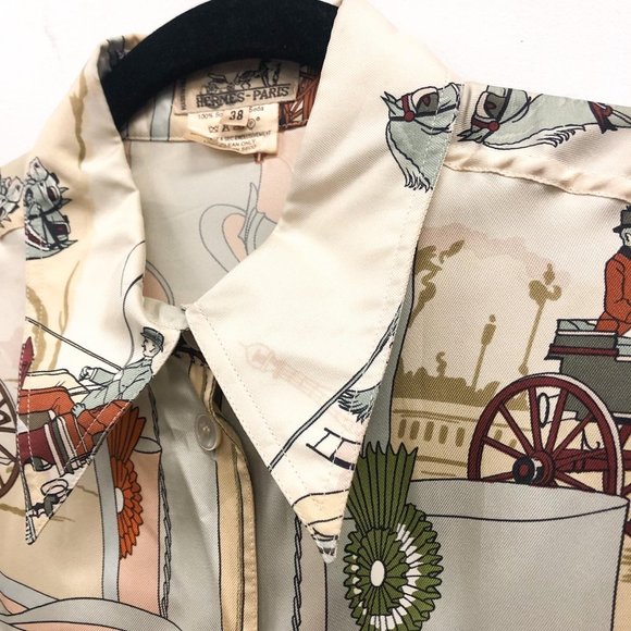 90s Vintage Hermes Blouse - Picture 3 of 4